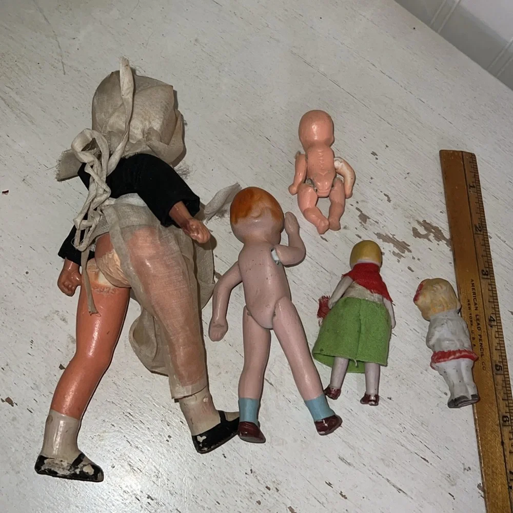Lot Vintage Japan bisque & Composition jointed dolls